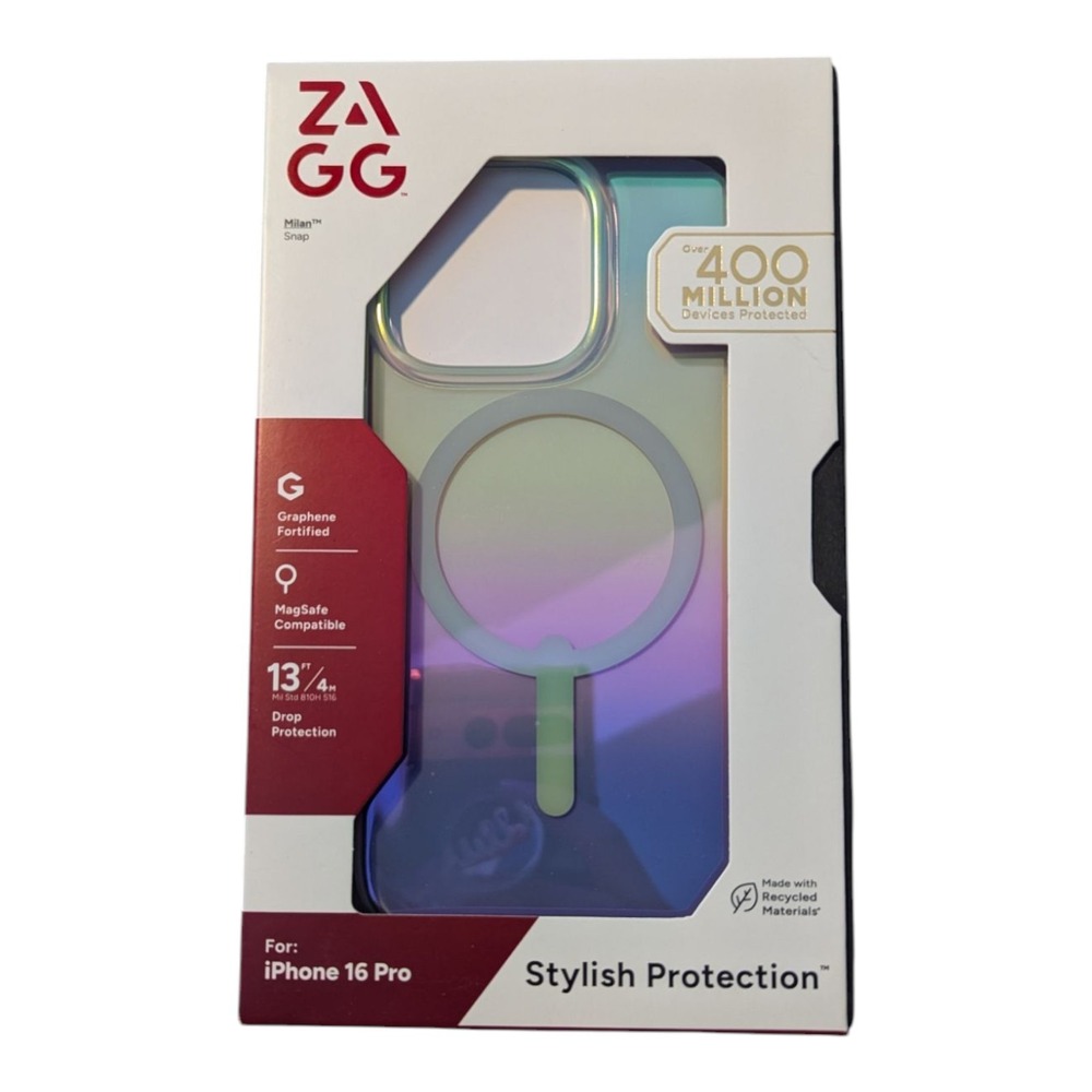 O6. ZAGG Milan Snap Ultra Slim Phone Case Apple iPhone 16 Pro - Iridescent